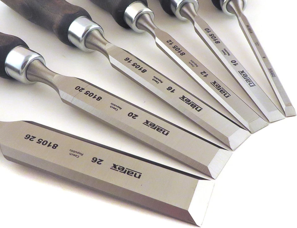 Juego de 6 cinceles para carpintería Narex de 6 mm en madera presentación Foto 3 de 3