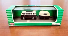 Model Power Minis VW Bus with Camper Trailer, 1:87, #19683, Black/White