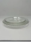 Pyrex 210 209 & 208 Pie Plate Clear Glass  Flat Rim 10.5" 9” & 8” 3pc