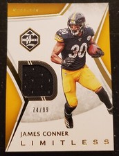 2019 Panini Limited Limitless Materials /99 James Conner #LM-17 Steelers
