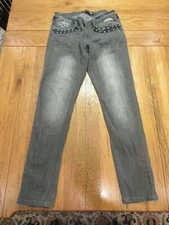 Encore Women's Jeans Faded Dark Grey Size 9
