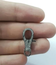 Pave Diamond Lobster Lock 925 Sterling Silver Antique Lock For Jewelry Making.