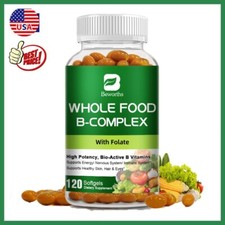 Vitamin B Complex 120 Capsules B1,B2,B3,B5,B6,B7,B9,B12, Immune Support Pills US