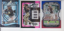 3- 2021 Fernando Tatis JR Prizm Red White Blue, Chronicles Optic Pink, Crusade