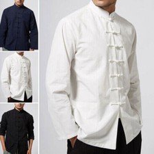 Men Chinese Traditional Kung Fu Tai Chi Coat Tang Suit Uniform Jacket Clothing C