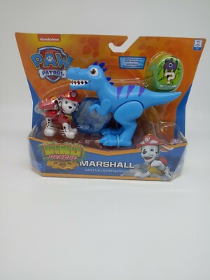 New Paw Patrol Dino Rescue Marshall & Velociraptor Figure Set 