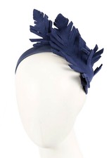 Navy felt leafs autumn  winter racing fascinator Max Alexander RRP 139