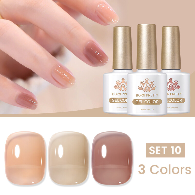 BORN PRETTY Jelly Nude Gel Nagellack 10ml Translucent Soak Off UV Nagellacke - Bild 152 von 157