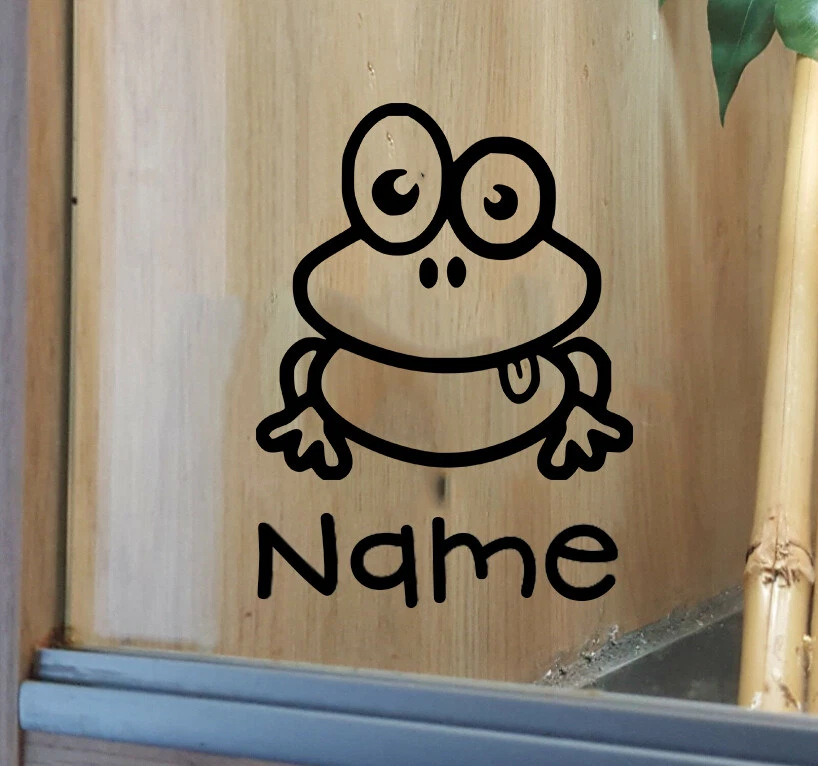 SOPHELLIE ** Frog Design 1 Customised Vivarium Decal Sticker Name **