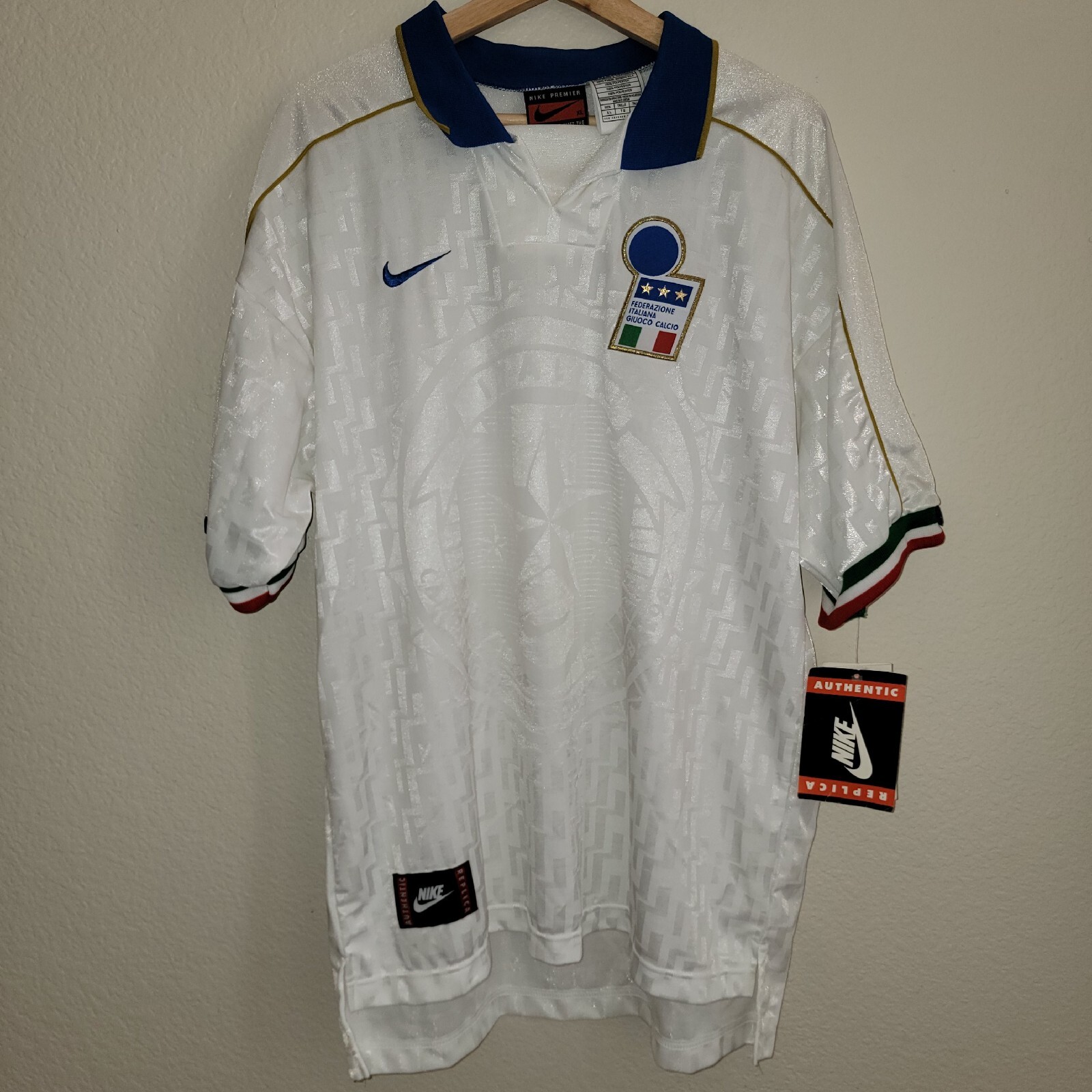 NWT VINTAGE NIKE Italy National 95/96 Jersey XL Federazione Italiana Guioco 