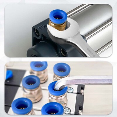 PATIKIL Raccordi Push To Connect 1/4 X 1/8 Pollici, 5Pz Raccordi Plastica Per Tubo Aria, Connettori Pneumatici A Sgancio Rapido, Raccordo Dritto A Due Vie Per Tubo, Blu - Foto 9