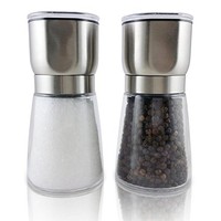 Tenby Living Salt And Pepper Grinder Set With Two Stainless Steel Top Glass Grin on sale Tenby Living Salt And Pepper Grinder Set With Two Stainless Steel Top Glass Grin on sale