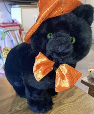 Animal Alley, Toys R US 14" Plush Black Halloween Cat w/Hat  Bow tie