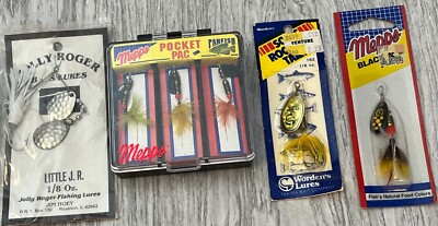 VTG Fishing Lures Mepps Panfish Pocket Pac Black Fury Jolly Roger Sonic Rooster