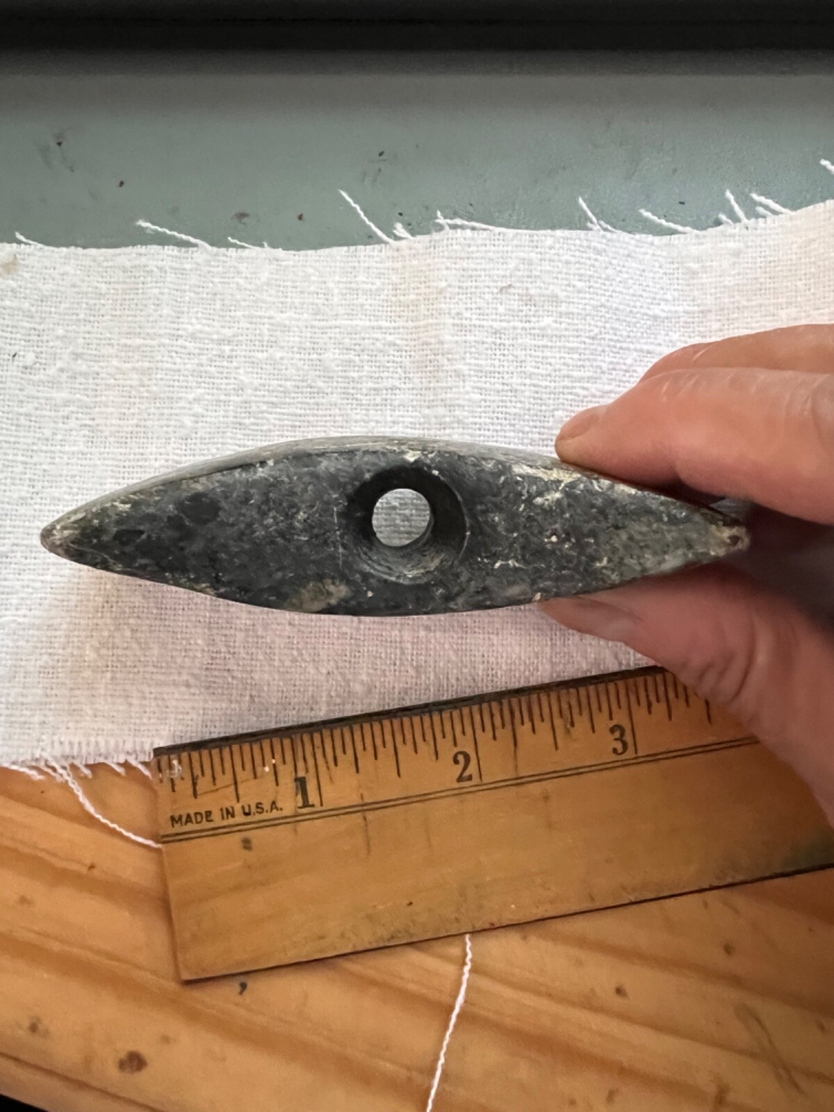 undrilled bannerstone early man indian artifact fine spotted stone eBay