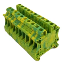 10 Phoenix Contact UT 6-PE 3044157 Terminal Block Green Yellow Ground 41Amp NEW