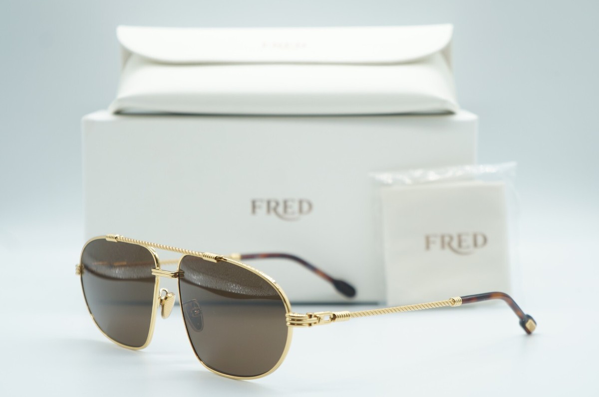 NEW FRED FG 40037U 30E GOLD BROWN AUTHENTIC SUNGLASSES