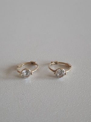 Vintage Ohrringe mit Zirkonia Gelbgold 585 / 14 Karat ca. 1,13g TOP !!!