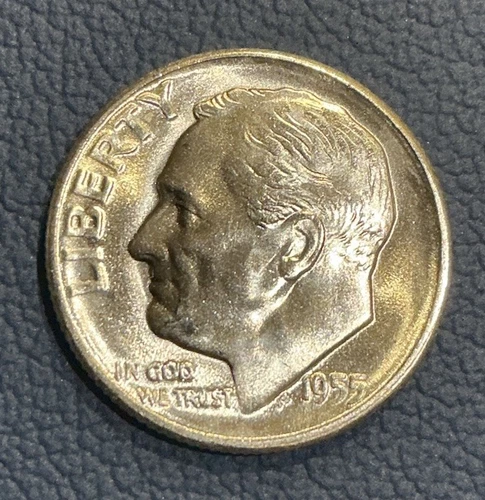 1955 S SILVER Roosevelt Dime – GEM BU 90% SILVER – San Francisco