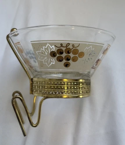 Vintage Anchor Hocking Golden Grapes Chip and Dip Bowl DIP BOWL ONLY