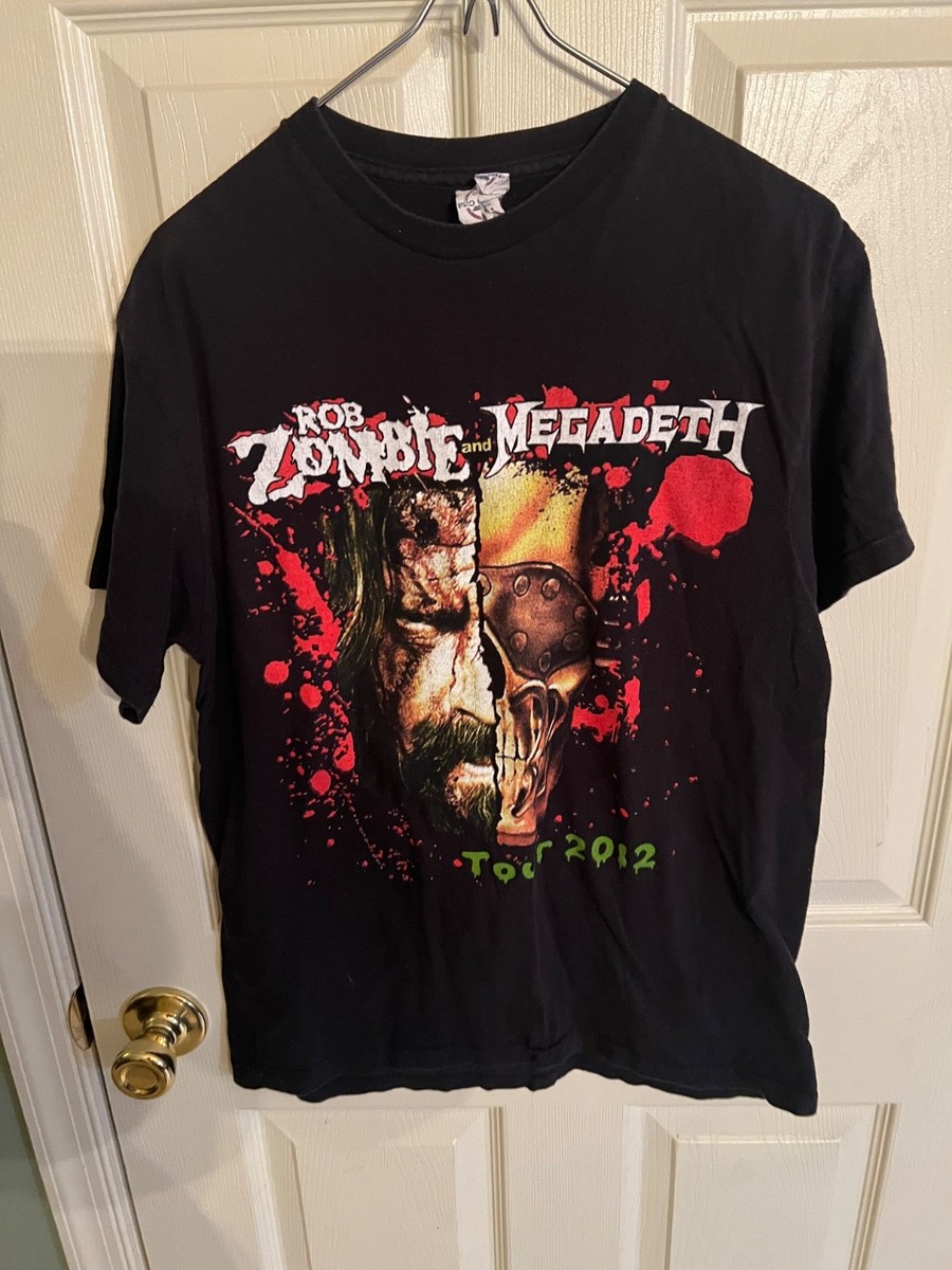 Rob Zombie And Megadeth 2012 BLACK Tour T-Shirt Men's Medium