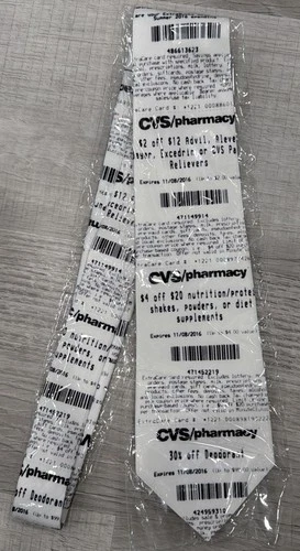 CVS Health Pharmacy Receipt Novelty Tie NIP - product listing photo