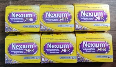 Lot Of 6 boxes Nexium 24 HR 20mg Acid Reducer 42  clear minis Exp 2027