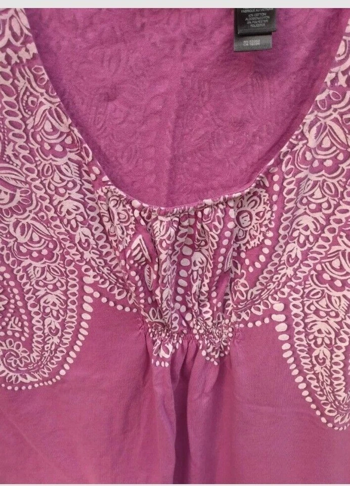 Camisa Mujer Axcess Talla L Púrpura Cachemira Sin Mangas Túnica Plisada Verano Boho  Foto 3 de 4