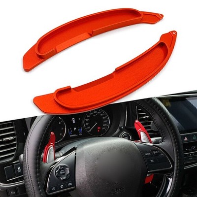 Red Aluminum Pair Steering Wheel Paddle Shifter Extension For Mitsubishi Lancer