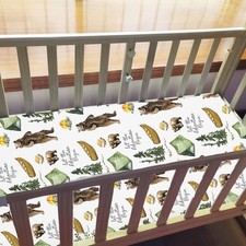 Baby Changing Pad Cover Cute Animal Print Soft Breathable Elastic 32x17 Cover
