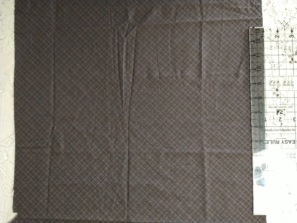 REMNANT LECIEN Quilt Fabric Mrs. March's Civil War Purple Brown Plaid 12x18" - Image 4 of 4