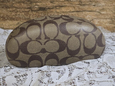 COACH Signature Monogram Brown Hard Clamshell Eyeglasses/Sunglasses Case/Cloth
