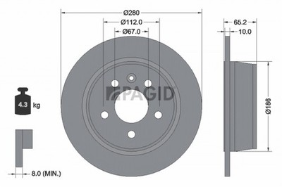 2x PAGID Bremsscheibe 52149NC für MERCEDES VITO Bus W638 5 KLASSE 638 108 CDI