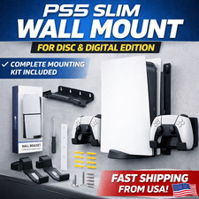 PS5 Slim Wall Mount with Controller Holder for Disc  Digital PlayStation 5 Slim