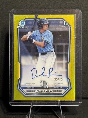 Bowman 2026 Bowman Chrome Daniel Pierce 1st Bowman Auto Yellow 35/75 Rays
