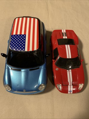 Lot Of 2 Nikko Radio Shack Ford GT & Mini Cooper Control Cars