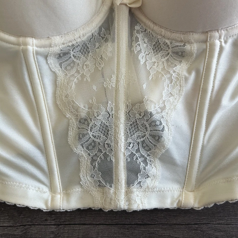 Vintage Lady Marlene Bustier Womens 36 Satin Lace Longline Strapless Bridal 90s - Image 2 of 4