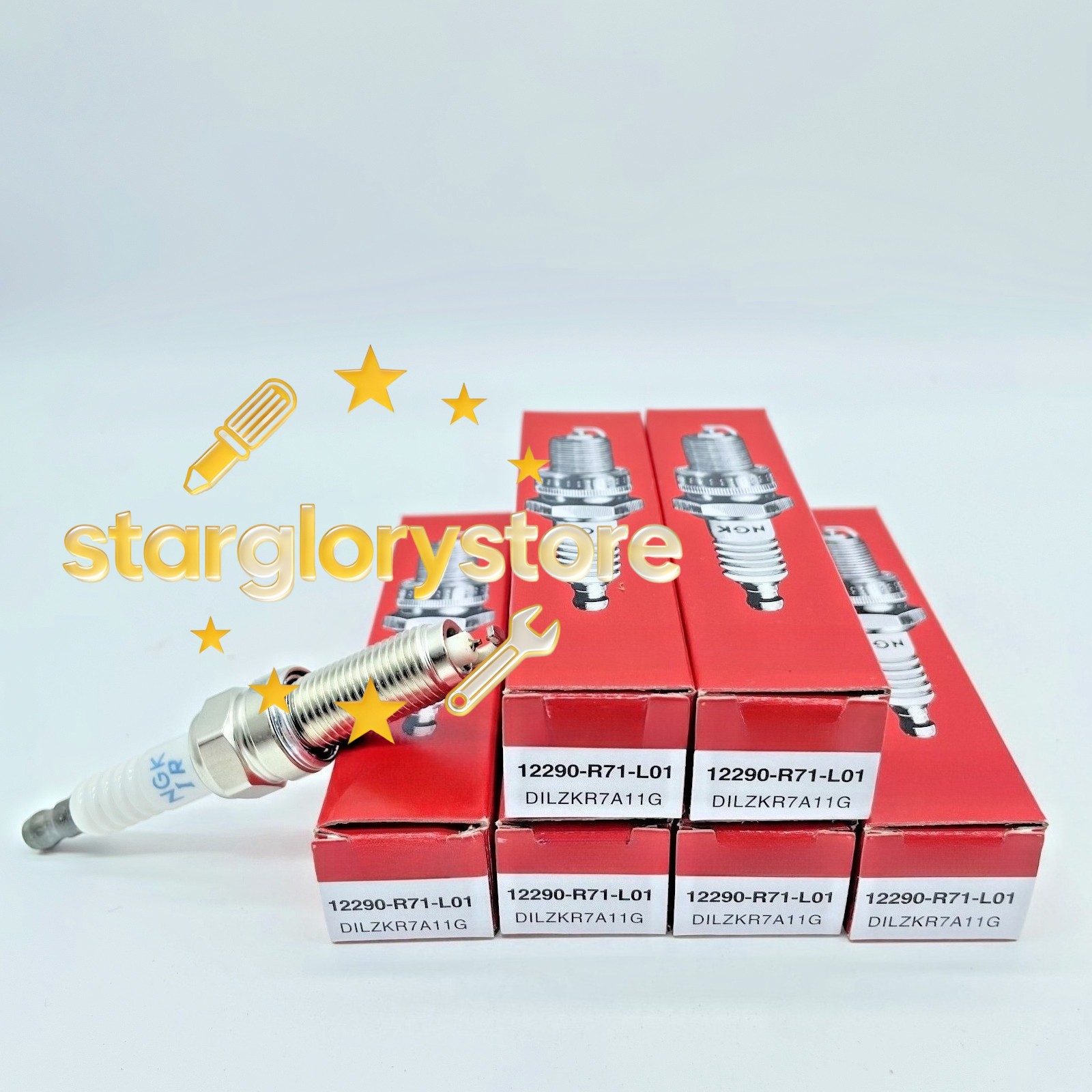 Set of 6 NEW NGK Laser Iridium Plug Spark Plugs 92924 DILZKR7A11G 12290-R71-L01