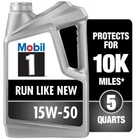 Mobil 1 Synthetic Motor Oil 15W-50 5 Quart - High Performance Engine Oil