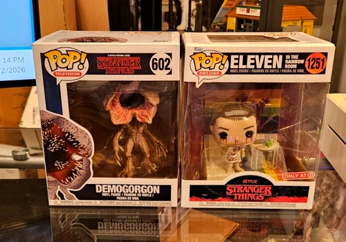 Funko Pop LOT (2) Stranger Things Demogorgon #602, Eleven Rainbow Room #1251