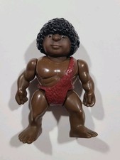 Playskool Vintage Definitely Dinosaurs BLACK Caveman Action Figure 1987