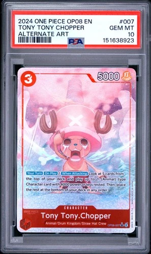 2024 ONE PIECE OP08-TWO LEGENDS ALTERNATE ART #007 TONY TONY CHOPPER PSA 10
