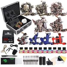 Dragonhawk Complete Tattoo Kit with Case, Beginner 91 Piece Set, Assorted 