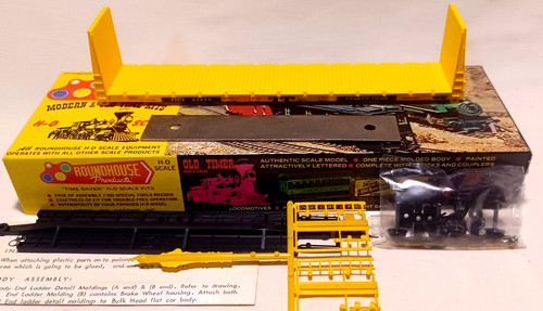 TREN REMOLQUE ESCALA HO Roundhouse 1301 60' mamparo vagón plano # 82444 ¡Kit nuevo!! | Zustand: New