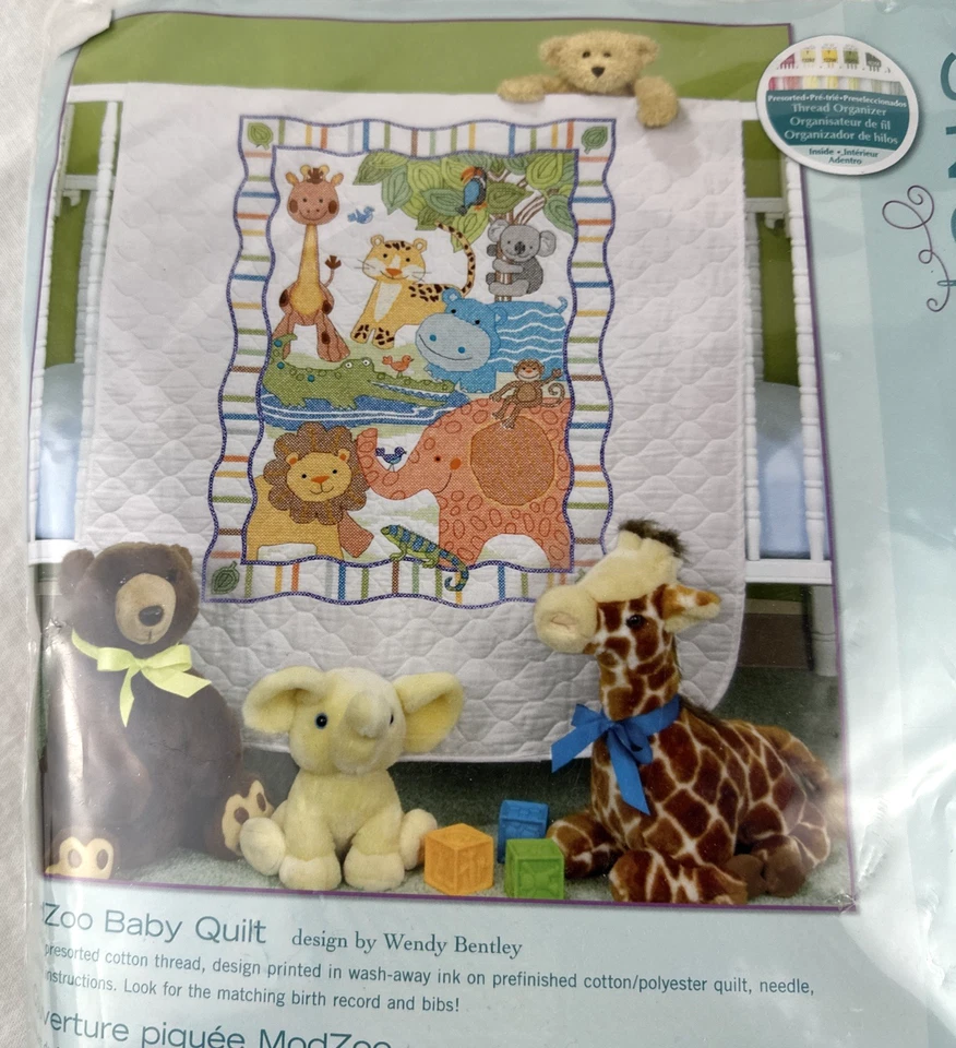 Dimensions ModZoo Baby Quilt Stamped Cross Stitch Kit #73507 NOS, Free Ship - Image 3 of 4