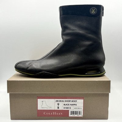 Cole Haan Air Beau D18013 Napa Black Leather Zip Short Boot Womens 9B with box