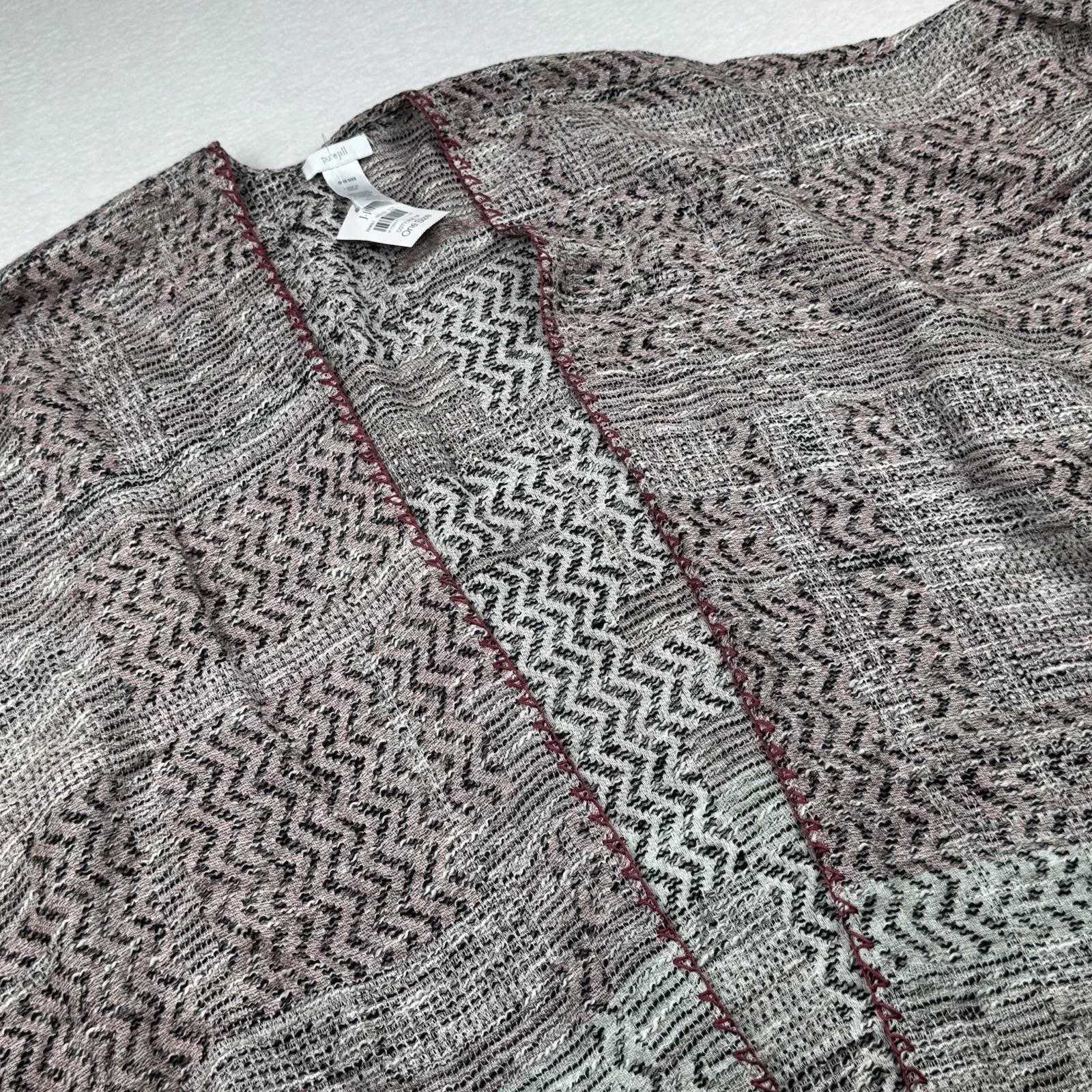 NWT J. JILL PURE Jill Earth Tone Poncho Dusty Rose Cover Up