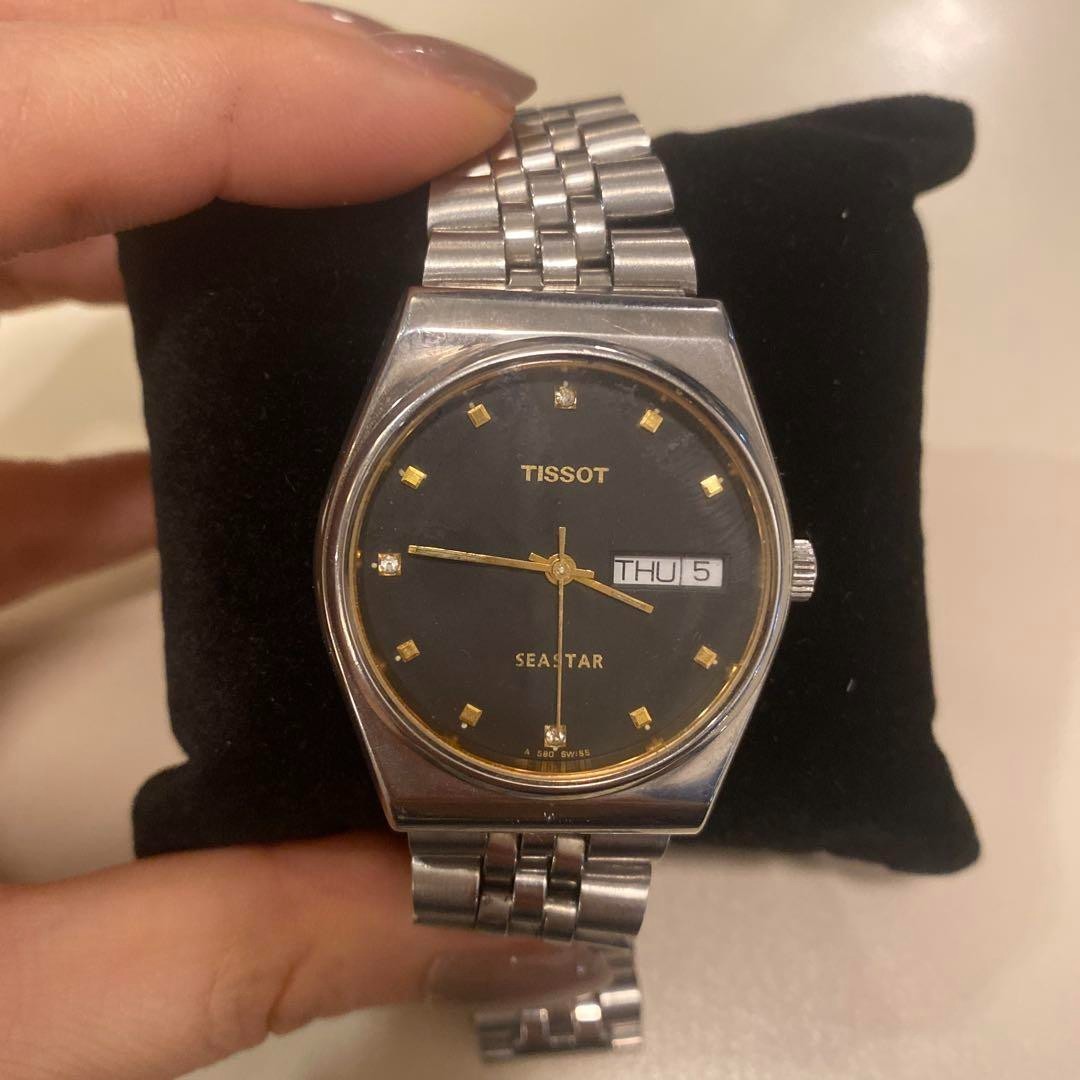 TISSOT Seastar Automatic Men's Watch with Day Date Swiss Made Round Bracelet