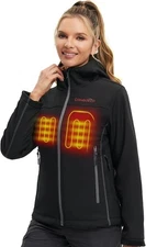 CONQUECO Women's Heated Jacket Slim Fit Electric Hoodie Jacket in Winter