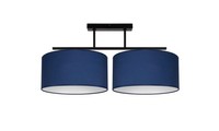 Deckenlampe Stoff Schlafzimmer Schwarz Blau Weiß E27 L:70 Cm Flur Deckenleuchte